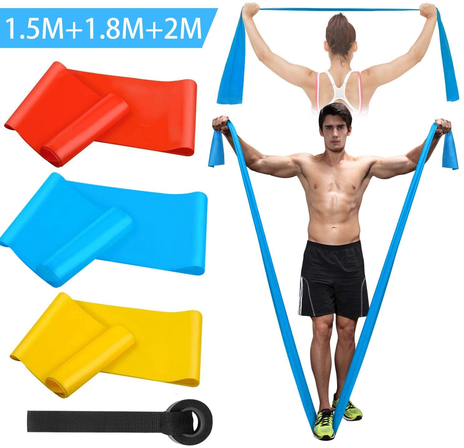 Crossfit Training Gear - Elastische fitnessbanden 3-delige weerstandsbanden Elastische fitnessbanden