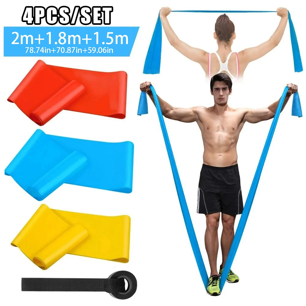 Crossfit Training Gear - 4 stks/set elastische fitnessbanden weerstandsbanden tapes